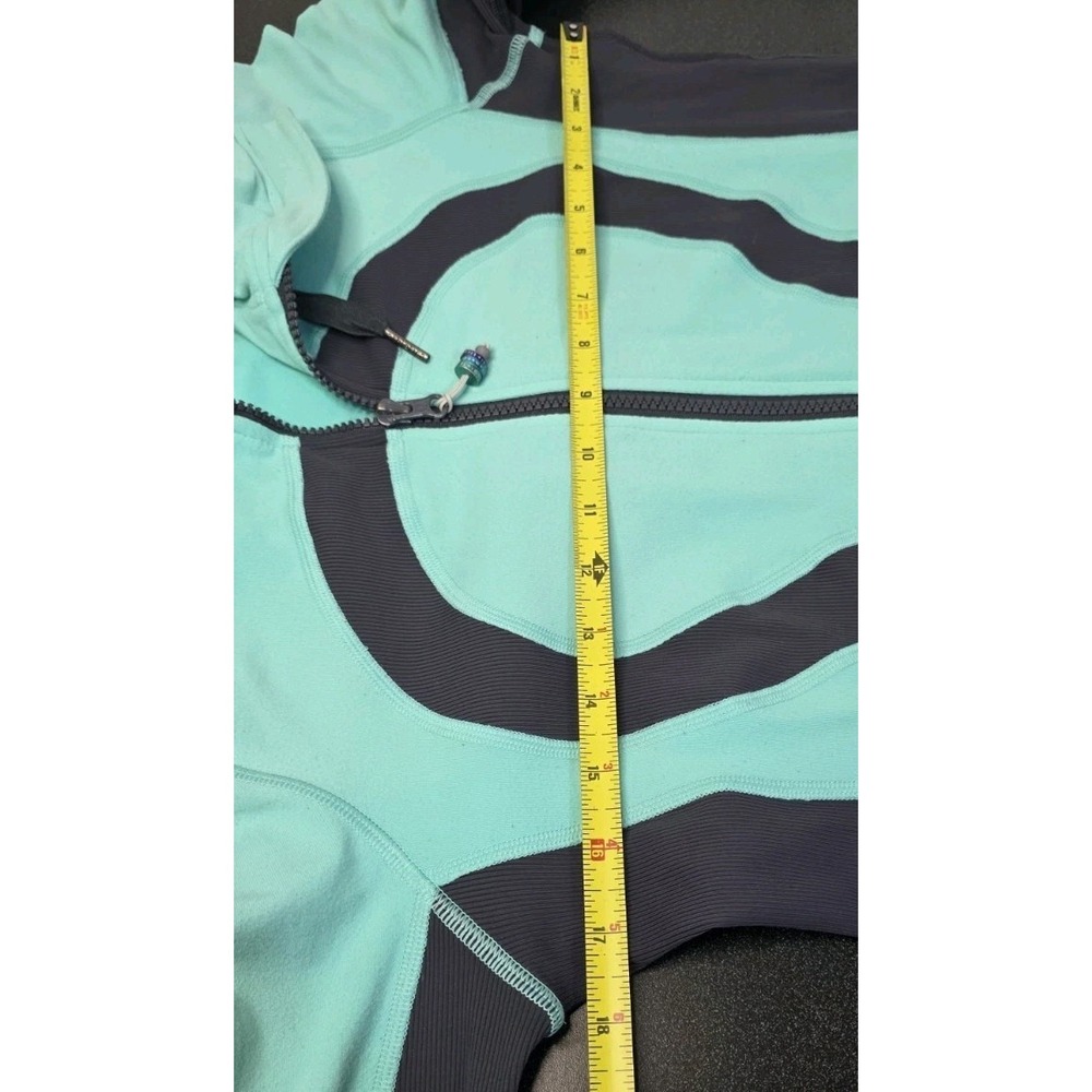 Lululemon Women‎ 6 Full Zip Teal Gray Athletic Workout Hoodie Sweatshirt Yoga - Picture 5 of 6